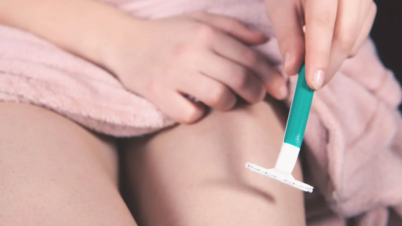 Femboy leg and thigh shaving technique — long confident upward strokes from ankle to hip with re-lathering between passes