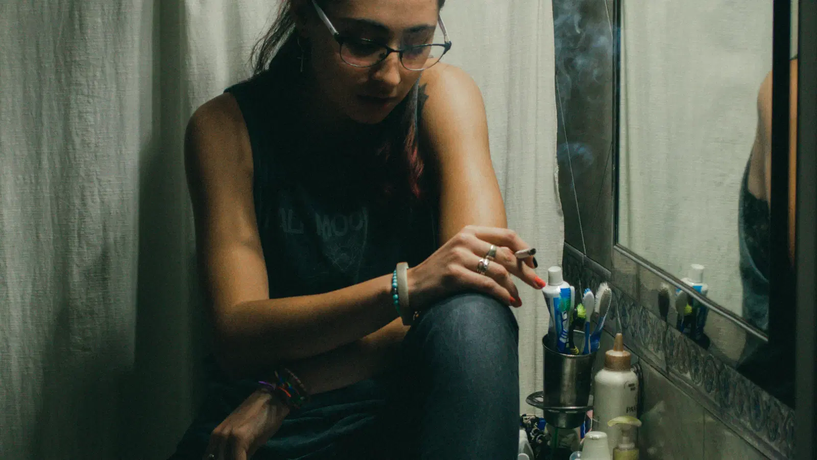 Applying a thick opaque layer of shave cream to the butt and inner cheeks in preparation for a smooth femboy-style shave