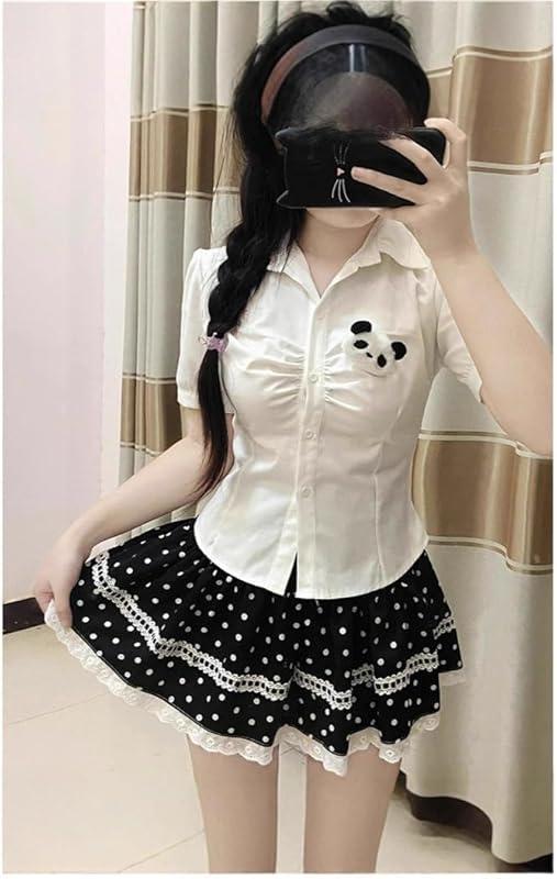 Cute Clad Women Kawaii Y2k Lolita Mini Skirt Sweet Harajuku Bow Tie Multi-Layer Ruffles Pleated Skirts (Small,Black2) : Clothing, Shoes & Jewelry