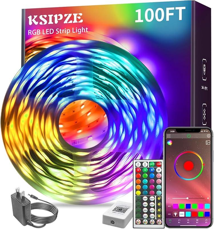 KSIPZE 100ft Led Strip Lights RGB Music Sync Color Changing Led Lights with Smart App Control Remote Led Lights for Bedroom Room Lighting Flexible Home Décor : Tools & Home Improve