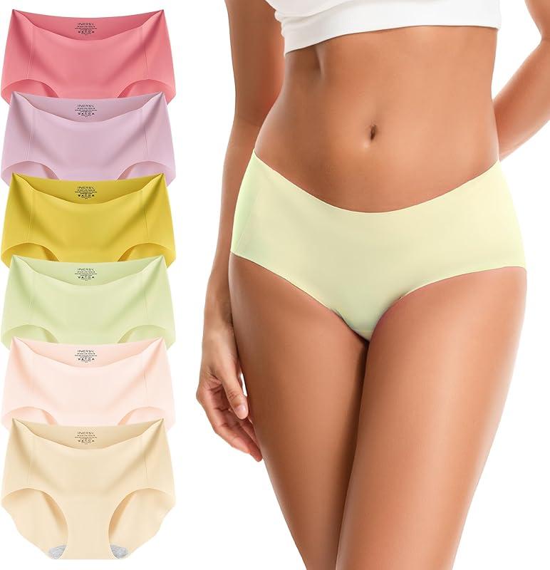 INNERSY Women's Seamless Underwear No Show Invisible Lightweight Hipster Panties 6-Pack(Medium,Fruity Pastel) at Amazon Women’s Clothing store