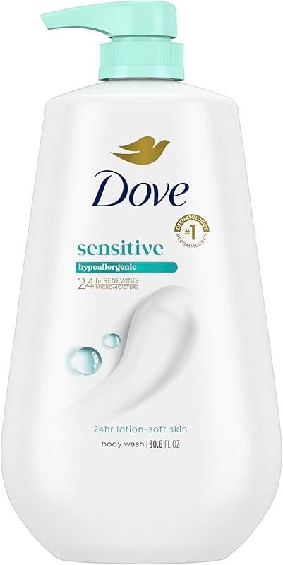 Dove Body Wash with Pump Sensitive Skin For 24hr Lotion-Soft Skin Moisturizing Skin Cleanser Gentle Hypoallergenic Formula with No Sulfates No Parabens 30.6 oz : Beauty & Personal 